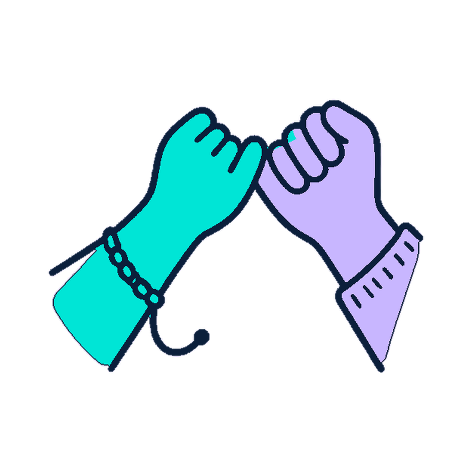 Two hands locking pinkies on a promise